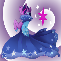 Size: 900x900 | Tagged: safe, artist:ikasama, twilight sparkle, pony, unicorn, g4, clothes, dress, eyes closed, female, gala dress, mare, twilight sparkle's cutie mark, unicorn twilight