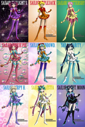 Size: 828x1242 | Tagged: safe, applejack, fluttershy, pinkie pie, rainbow dash, rarity, twilight sparkle, human, g4, humanized, mane six, sailor moon (series), sailor senshi maker