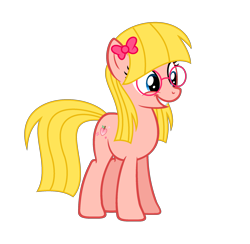 Size: 2201x2149 | Tagged: safe, artist:darbypop1, oc, oc only, oc:peach sweetheart, earth pony, pony, female, glasses, mare, simple background, solo, transparent background