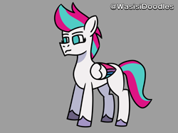 Size: 6000x4500 | Tagged: safe, artist:alejandrogmj, artist:wasisi, zipp storm, pegasus, pony, g5, doodle, female, gray background, simple background, solo, wings