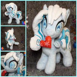 Size: 2000x2000 | Tagged: safe, artist:1stastrastudio, oc, oc only, oc:snowdrop, pony, heart, irl, mouth hold, photo, plushie, solo