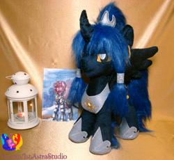 Size: 1389x1280 | Tagged: safe, artist:1stastrastudio, oc, oc only, oc:zane, alicorn, pony, irl, lantern, male, photo, plushie, solo, stallion