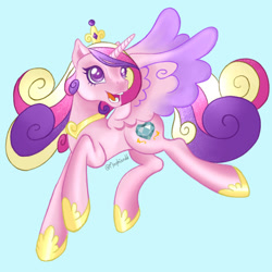 Size: 1894x1894 | Tagged: safe, artist:the-morphiend, princess cadance, alicorn, pony, g3, g4, crown, female, g4 to g3, generation leap, hoof shoes, horn, jewelry, mare, princess shoes, regalia, signature, solo, spread wings, tail, wings