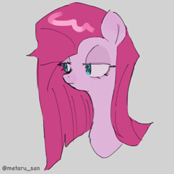 Size: 4096x4096 | Tagged: safe, artist:metaruscarlet, pinkie pie, earth pony, pony, g4, gray background, pinkamena diane pie, simple background, solo