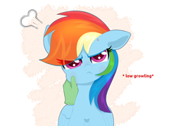 Size: 3500x2500 | Tagged: safe, artist:scandianon, rainbow dash, oc, oc:anon, pegasus, pony, g4, angry, annoyed, blushing, cheek pinch, cross-popping veins, cute, emanata, female, floppy ears, frown, furrowed brow, growling, hand, imminent biting, implied anon, madorable, mare, onomatopoeia, rainbow dash is not amused, scrunchy face, this will end in getting what you fucking deserve, tsunderainbow, tsundere, unamused