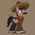 Size: 2300x2300 | Tagged: safe, oc, oc only, pegasus, brown background, clothes, facial hair, male, mexico, moustache, simple background, solo, zapata