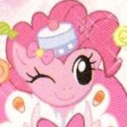 Size: 268x268 | Tagged: safe, pinkie pie, earth pony, pony, g4, official, clothes, cropped, dress, gala dress, gown, one eye closed, pinkie pie's first gala dress, smiling, solo, wink