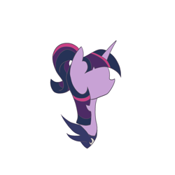 Size: 2048x2048 | Tagged: safe, artist:jess181307, twilight sparkle, pony, unicorn, g4, bust, female, horn, mare, no face, ponytail, portrait, simple background, solo, white background