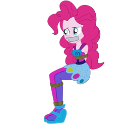 Size: 2000x2000 | Tagged: safe, artist:nie-martw-sie-o-mnie, pinkie pie, human, equestria girls, g4, my little pony equestria girls: rainbow rocks, bondage, bound and gagged, female, femsub, gag, pinkiesub, rope, rope bondage, shoes, simple background, solo, submissive, tape, tape gag, tied up, transparent background, wedge heel