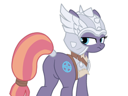 Size: 1363x1024 | Tagged: safe, artist:gmaplay, sun cross, earth pony, pony, g4, butt, dock, female, guardsmare, mare, mighty helm, plot, royal guard, simple background, solo, tail, transparent background, viking