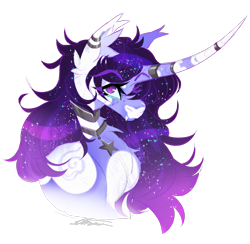 Size: 1779x1736 | Tagged: safe, artist:inspiredpixels, oc, oc only, oc:nightlight, pony, unicorn, bust, curved horn, horn, long horn, portrait, simple background, slender, solo, thin, transparent background