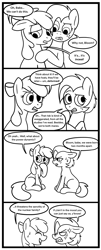 Size: 1620x4014 | Tagged: safe, artist:fillyfool, apple bloom, babs seed, earth pony, g4, applecest, comic, cousin incest, cousins, female, incest, lesbian, ship:appleseed, shipping, speech bubble, text