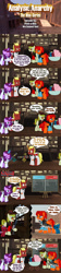 Size: 1280x5715 | Tagged: safe, artist:jasperpie, oc, oc:aramau, oc:firebrand, oc:goldenfox, oc:valor blaze, oc:velvet smoke, oc:voice of reason, tf2 analysis anarchy, aramau is not amused, clothes, coaltown, comic, firebrand is not amused, foal, glasses, gun, rifle, scoreboard, slouch hat, sniper rifle, stroller, team fortress 2, unamused, uniform, weapon