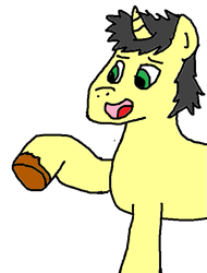 Size: 493x648 | Tagged: safe, artist:bitter sweetness, oc, oc only, oc:bitter sweetness, unicorn, 2d, animation test, green eyes, hooves, horn, open mouth, open smile, simple background, smiling, solo, unicorn oc, white background