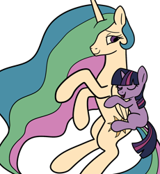 Size: 1200x1303 | Tagged: safe, artist:fillyfool, princess celestia, twilight sparkle, alicorn, pony, unicorn, g4, age difference, blank flank, cuddling, cute, duo, female, filly, filly twilight sparkle, foal, horn, jetpacking, lesbian, lying down, mare, ship:twilestia, shipping, simple background, snuggling, spooning, transparent background, younger