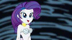 Size: 1280x718 | Tagged: safe, artist:catoon28, rarity, mermaid, equestria girls, g4, bra, breasts, cleavage, clothes, concave belly, crossover, cute, female, low quality, mermaidized, mermarity, now sing, raribetes, seashell, seashell bra, solo, species swap, the little mermaid, thin, underwear, voice