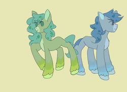 Size: 1654x1200 | Tagged: safe, artist:wimple, earth pony, pony, ashfur, female, ferncloud, looking at you, male, not an oc, ponified, siblings, simple background, smiling, smiling at you, warrior cats