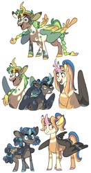 Size: 1500x2840 | Tagged: safe, artist:baylard, princess celestia, princess luna, oc, oc:atlas (baylard), alicorn, pony, g4, alternate design, coat markings, colored wings, colt, curved horn, female, filly, filly celestia, filly luna, foal, gritted teeth, high res, horn, lidded eyes, male, multicolored mane, multicolored wings, open mouth, open smile, siblings, simple background, smiling, teeth, trio, white background, wings, younger