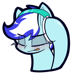 Size: 2480x2479 | Tagged: safe, artist:chiefywiffy, oc, oc only, oc:snowy pop, pegasus, headphones, male, pegasus oc, simple background, solo, white background