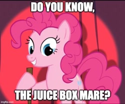 Size: 549x455 | Tagged: safe, edit, edited screencap, screencap, pinkie pie, earth pony, pony, elements of justice, g4, caption, dreamworks, female, image macro, mare, shrek, solo, text