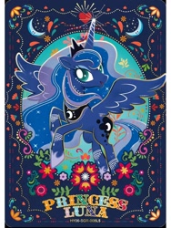 Size: 1080x1440 | Tagged: safe, princess luna, alicorn, pony, series:卡游辉月六, g4, official, card, concave belly, english, ethereal mane, female, kayou, mare, merchandise, solo, text, trading card, turned head