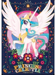 Size: 1080x1440 | Tagged: safe, princess celestia, alicorn, pony, series:卡游辉月六, g4, official, card, english, ethereal mane, female, kayou, merchandise, solo, text, trading card