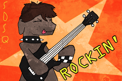 Size: 1057x701 | Tagged: safe, artist:sdsq, oc, oc only, oc:sdsq, earth pony, rainbow rocks 10th anniversary, bass guitar, male, musical instrument, solo