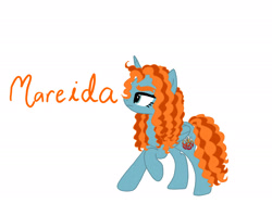 Size: 2732x2048 | Tagged: safe, artist:creativa-artly01, alicorn, brave (movie), disney, disney princess, female, pixar, redhead, rule 85, simple background, solo, white background