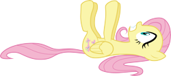 Size: 6734x3000 | Tagged: safe, artist:cloudy glow, fluttershy, pegasus, pony, dragonshy, g4, female, lying down, mare, prone, simple background, solo, transparent background, vector