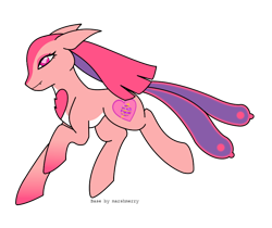 Size: 816x685 | Tagged: safe, artist:8r0ny, earth pony, pony, base used, female, lovander, palworld, ponified, running, simple background, solo, transparent background