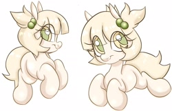 Size: 2048x1322 | Tagged: safe, artist:mushy, oc, oc only, oc:chiffon, earth pony, pony, female, filly, foal, simple background, smiling, solo, tail, white background