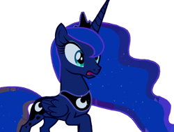 Size: 1280x969 | Tagged: safe, edit, edited screencap, screencap, princess luna, alicorn, pony, do princesses dream of magic sheep, g4, my little pony: friendship is magic, background removed, concave belly, crown, ethereal mane, ethereal tail, female, jewelry, long mane, mare, peytral, regalia, simple background, slender, solo, starry mane, starry tail, tail, thin, transparent background