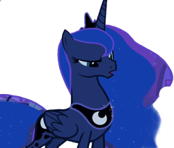 Size: 840x720 | Tagged: safe, edit, edited screencap, screencap, princess luna, alicorn, pony, g4, luna eclipsed, my little pony: friendship is magic, background removed, concave belly, crown, ethereal mane, ethereal tail, female, folded wings, jewelry, long mane, mare, peytral, regalia, simple background, slender, solo, starry mane, starry tail, tail, thin, transparent background, wings