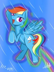 Size: 768x1024 | Tagged: safe, artist:3lyk0r1, rainbow dash, pegasus, pony, g4, female, mare, open mouth, solo