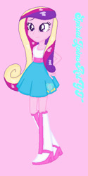 Size: 294x589 | Tagged: safe, artist:spiralofficialartsyt, dean cadance, princess cadance, equestria girls, g4, pink background, simple background, solo, teenager, younger