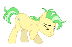 Size: 4015x2617 | Tagged: safe, artist:moonlightthegriffon, saturn (g4), earth pony, pony, g4, background pony, base used, cowering, las pegasus resident, male, nervous, one eye closed, raised hoof, simple background, solo, stallion, transparent background