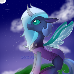 Size: 2900x2900 | Tagged: safe, artist:cookie-ruby, oc, oc only, oc:circe, changedling, changeling, dark changedling, g4, changedling oc, changeling oc, not luna, ponysona, solo