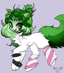 Size: 3500x4000 | Tagged: safe, artist:flutterbutt, oc, oc only, oc:klever, bracelet, clothes, jewelry, light skin, loose socks, paws, present, sketch, socks, solo, striped socks