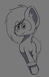 Size: 550x865 | Tagged: safe, artist:cotarsis, derpibooru exclusive, oc, oc only, pony, bondage, gray background, looking at you, rope, rope bondage, simple background, sketch, solo