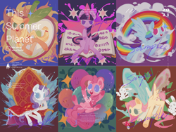 Size: 1500x1125 | Tagged: safe, artist:nimingxiwang168, applejack, fluttershy, pinkie pie, rainbow dash, rarity, twilight sparkle, earth pony, pegasus, pony, unicorn, g4, horn, mane six, sample