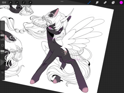 Size: 2160x1620 | Tagged: safe, artist:nimingxiwang168, pony, art program in frame, female, mare, procreate app, solo, wip