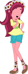 Size: 1132x2921 | Tagged: safe, artist:imperfectxiii, edit, gloriosa daisy, equestria girls, g4, 1000 hours in ms paint, clothes, female, knocked out, simple background, solo, transparent background, vector