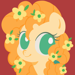 Size: 2048x2048 | Tagged: safe, artist:nimingxiwang168, pear butter, earth pony, pony, g4, bust, cute, pearabetes, portrait, red background, simple background, solo