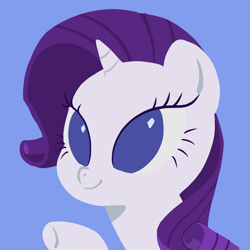 Size: 2048x2048 | Tagged: safe, artist:nimingxiwang168, rarity, pony, unicorn, g4, blue background, bust, diamond eyes, horn, portrait, simple background, solo, wingding eyes