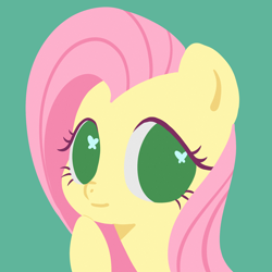 Size: 2048x2048 | Tagged: safe, artist:nimingxiwang168, fluttershy, pegasus, pony, g4, bust, butterfly eyes, green background, portrait, simple background, solo, wingding eyes