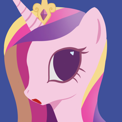 Size: 2048x2048 | Tagged: safe, artist:nimingxiwang168, princess cadance, alicorn, pony, g4, blue background, bust, heart, heart eyes, open mouth, open smile, portrait, simple background, smiling, solo, wingding eyes