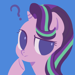 Size: 2048x2048 | Tagged: safe, artist:nimingxiwang168, starlight glimmer, pony, unicorn, g4, bust, horn, portrait, question mark, solo