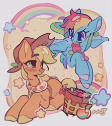 Size: 3300x3700 | Tagged: safe, artist:yanyannonoz, applejack, rainbow dash, g4, female, lesbian, ship:appledash, shipping