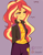 Size: 2000x2568 | Tagged: safe, artist:xjenn9, sunset shimmer, human, equestria girls, g4, blushing, clothes, cute, female, hands behind back, high res, jacket, lavender background, lidded eyes, music festival outfit, shimmerbetes, signature, simple background, smiling, solo, watermark