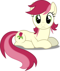 Size: 4246x5022 | Tagged: safe, artist:firlin123, roseluck, earth pony, pony, g4, .svg available, background pony, female, looking at you, lying down, mare, prone, simple background, solo, svg, transparent background, vector